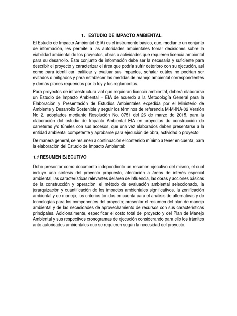 Estudio de Impacto Ambiental Modificar | PDF | Evaluación de impacto ...