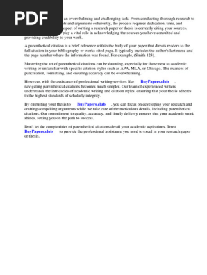 How to Do a Parenthetical Citation in a Research Paper