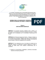 Normas para La Elaboración y Presentacion Del Proyecto Especial de Grado o Trabajo de Grado