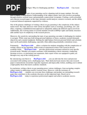 Gay Parenting Research Paper