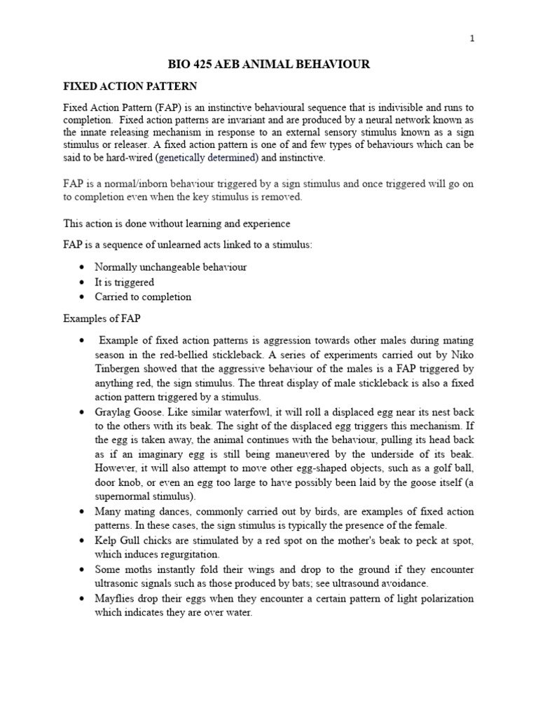 Bio 425 Aeb Animal Behaviour Okoro Part | PDF | Circadian Rhythm ...