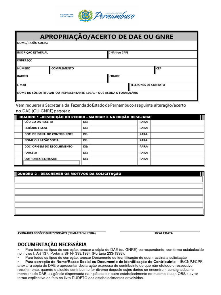 Apropriação de DAE (Ou GNRE) | PDF