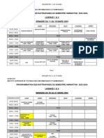 Calendrier de Rattrapage Licence 1 À 3-1