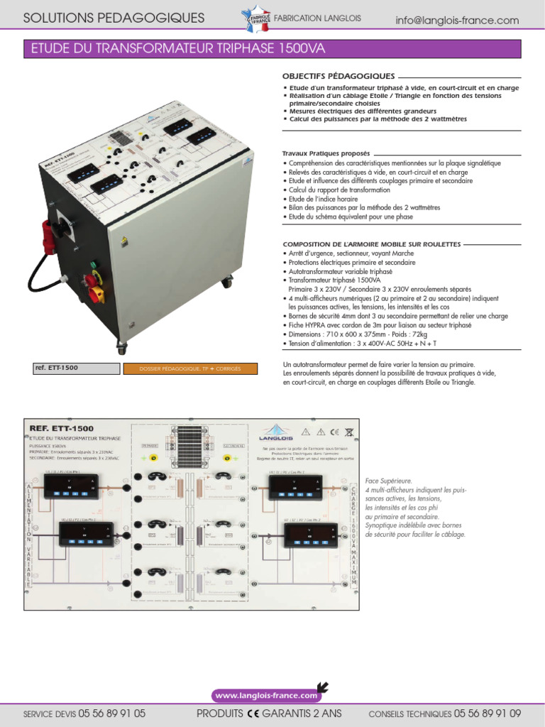 Autotransformateur triphasé variable | PDF | Transformateur électrique ...