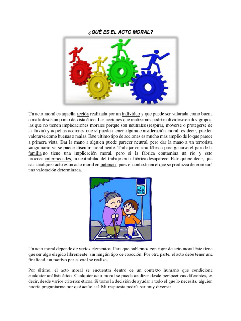 Elementos del Acto Moral y su Definición | PDF | Moralidad | Psicología ...