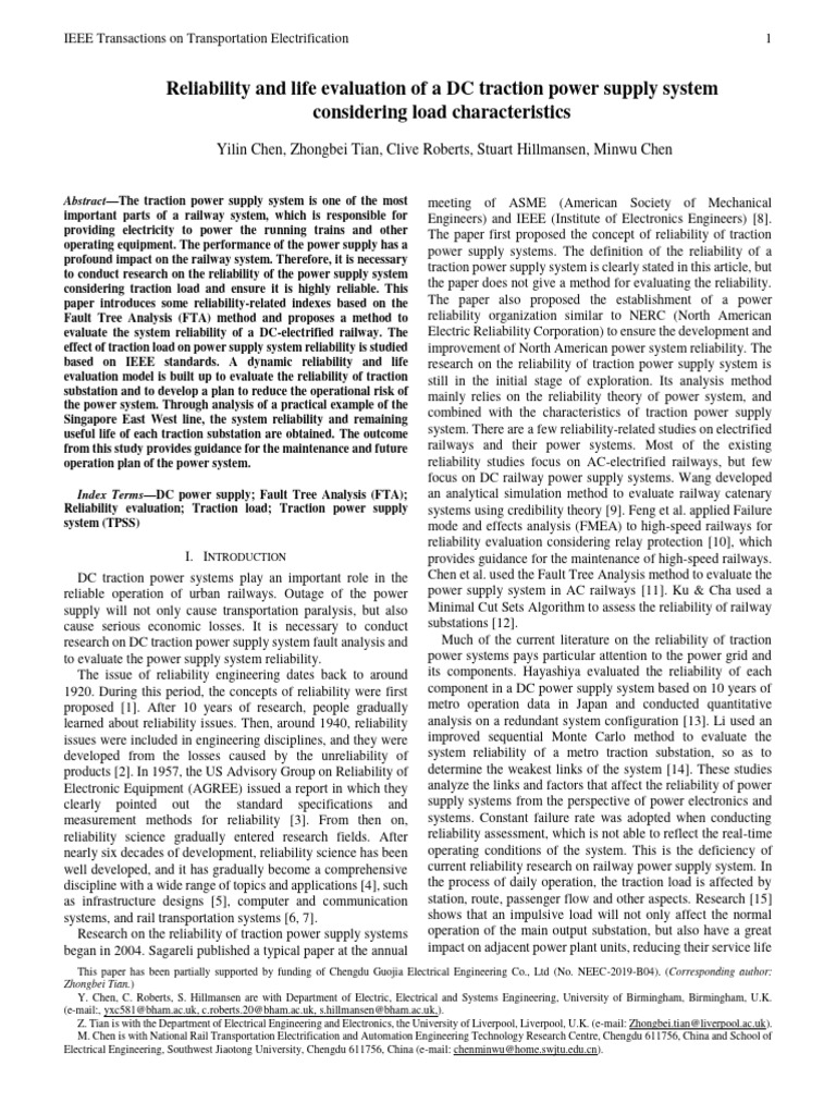 Evaluating DC Traction Power Reliability | PDF | Reliability ...