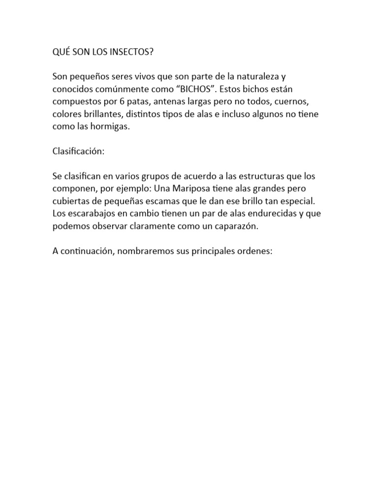 Qué Son Los Insectos | PDF | Insectos | Arboles