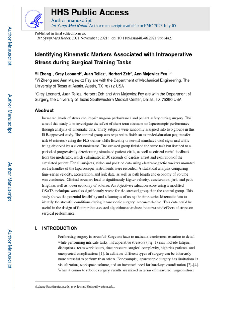 Nihms 1903570 | PDF | Surgery | Simulation