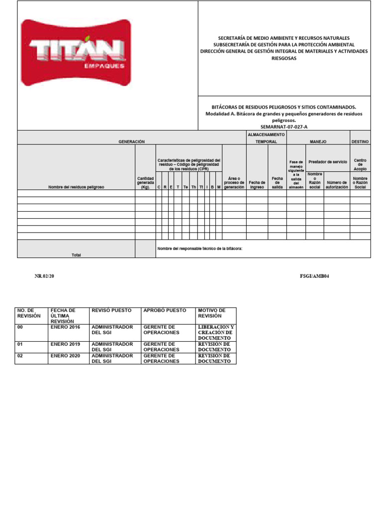 Fsgi-Amb04 Bitacora RP | PDF | Residuos | Entorno natural