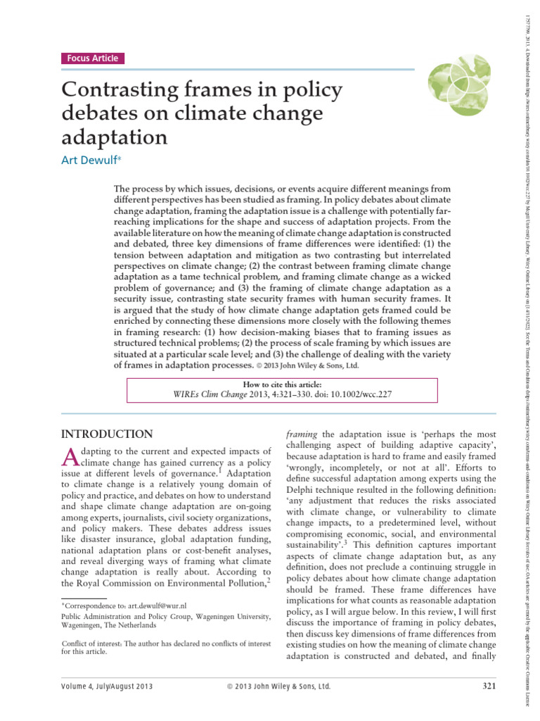 Dewulf - 2013 - Contrasting Frames in Policy Debates On Climate CH ...