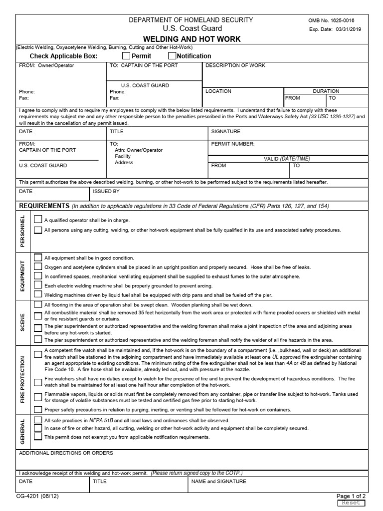 Welding and Hot Work Permit Guidelines | PDF | Fires | Welding