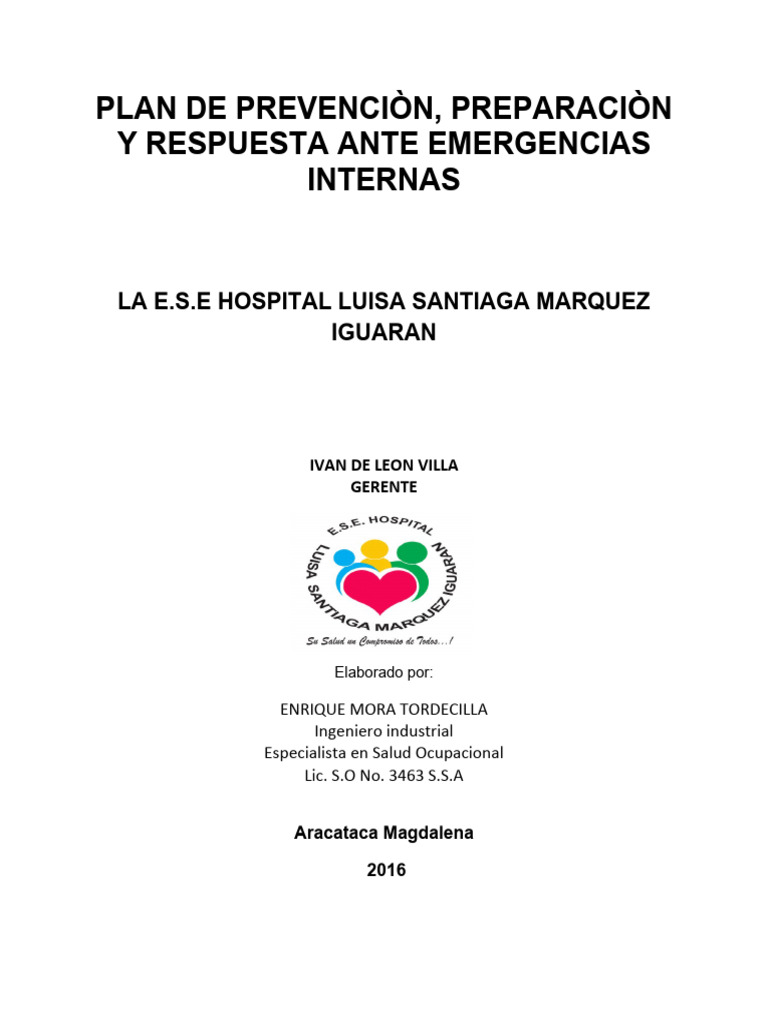 Plan de Emergencias INTERNO | PDF | Seguridad y salud ocupacional ...
