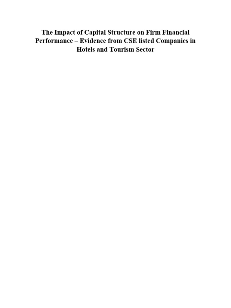 Capital Structure Pdf Capital Structure Stocks