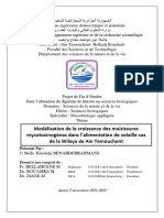 Modélisation de La Croissance Des Moisissures Mycotoxinogènes Dans L'alimentation de Volaille Cas de La Wilaya de Ain Temouchent