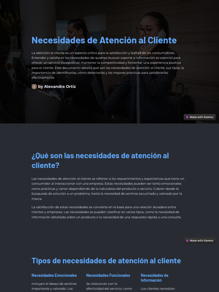 Necesidades Críticas en Atención al Cliente | PDF | Cliente | Servicio ...