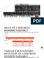 Mean Variance Standard Deviation of A
