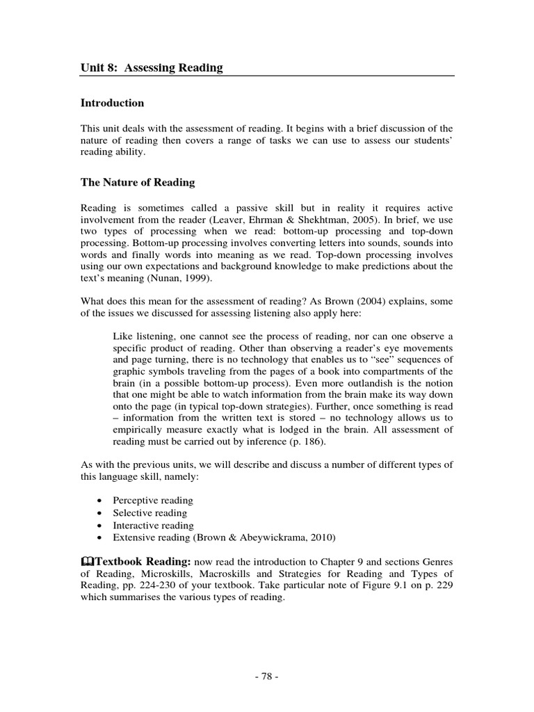 Assessing Reading Skills and Strategies | PDF | Reading Comprehension ...