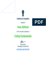 Grasshopper Coding Fundamentals Certificate
