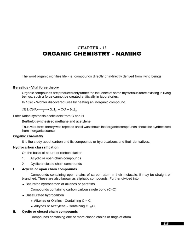 NEET 2024 Organic Chemistry Naming Guide | PDF | Methyl Group ...