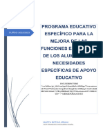 Programa Educativo Especifico para La Mejora de Las Funciones Ejecutivas Acnee 20222023