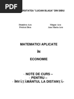 Matematici Aplicate in Economie Pentru IDD