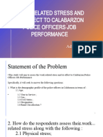 Work Related Stress and Its Effect To Calabarzon