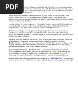 Research Paper for Psychology Topics