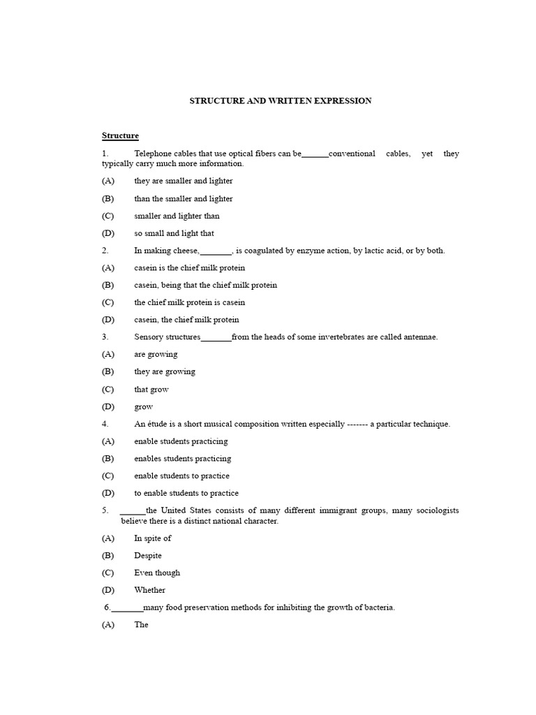 Grammar and Structure Practice Exercises | PDF | Noun | Plural