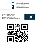 Órden: 1161800 - 018022 Ticket: 0250000010060 Entrada: Museo Mayores Reserva: 28-02-2023 10:00 A 17:30