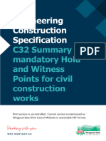 C32 Summary of Mandatory Hold and Witness Points For Civil Construction Works