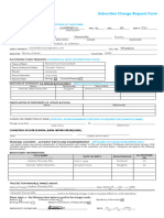 Subscriber Change Request Form - September 2017 (Fillable Version)