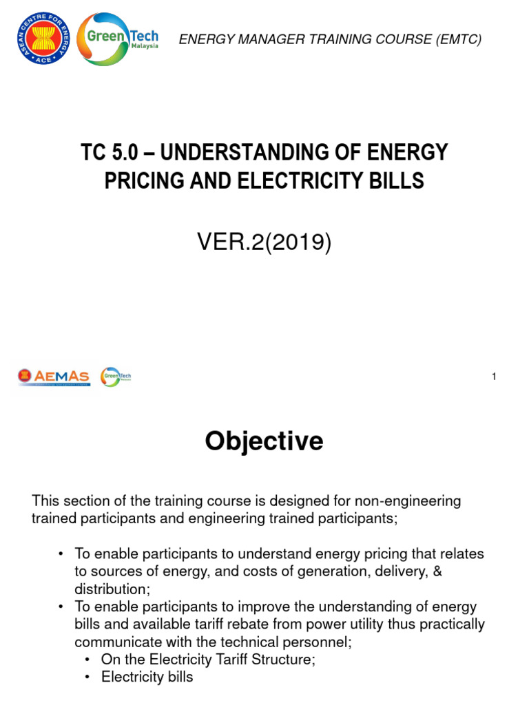 TC-5.0 Understanding of Energy Pricing - Electricity Bills | PDF ...