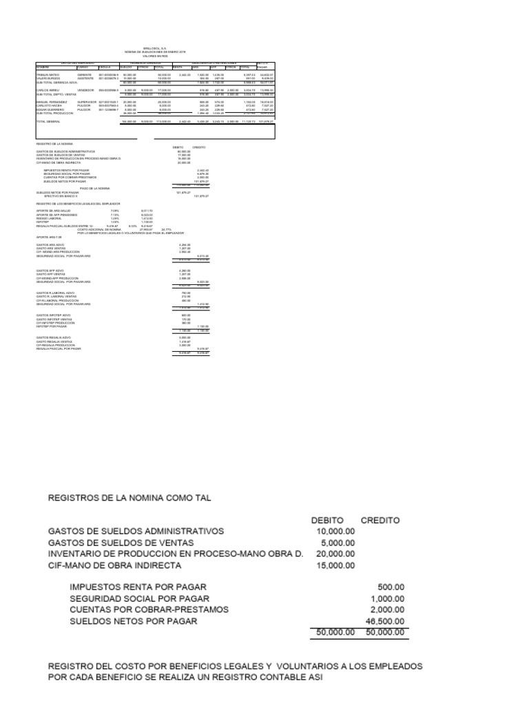 Nómina de Sueldos Enero 2019 RD$ | PDF | Salario | Economias