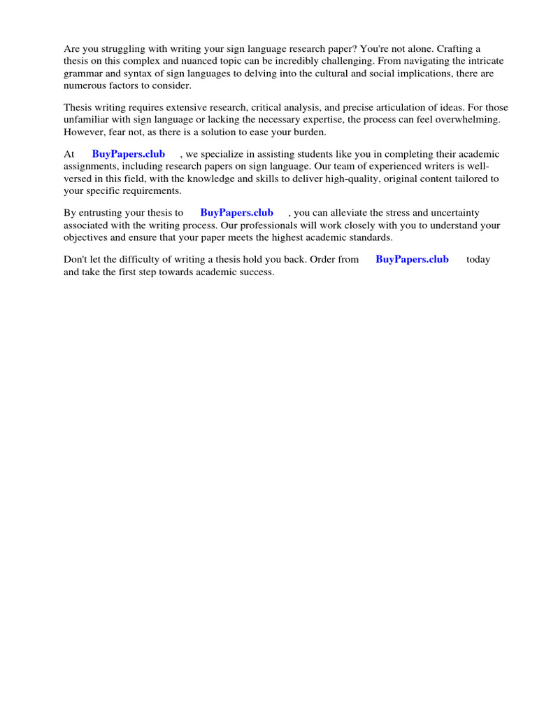 Sign Language Research Paper PDF American Sign Language Sign Language