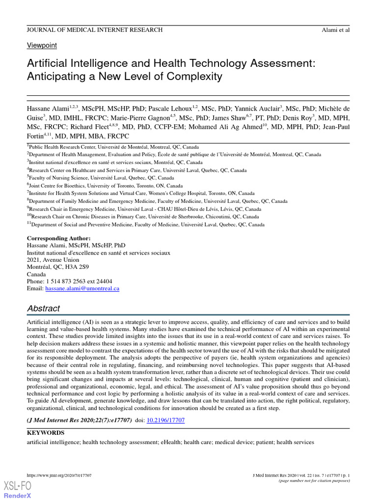 AI's Role in Health Technology Assessment | PDF | Artificial ...