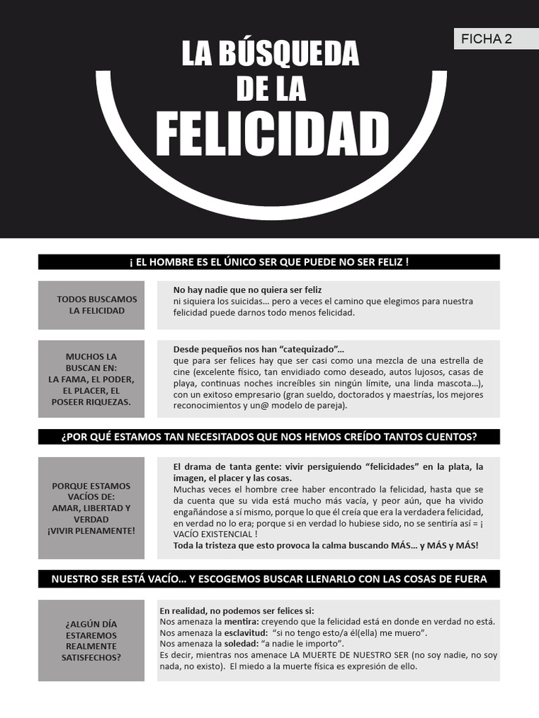 Ficha 2 - La Búsqueda de La Felicidad | PDF | Felicidad | Verdad