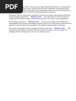Mla Outline Format Research Paper
