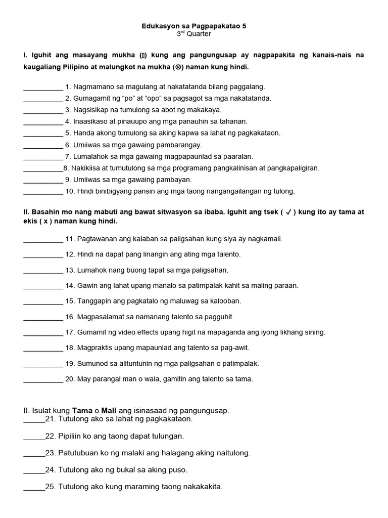 3rd Grading Summative Test | PDF
