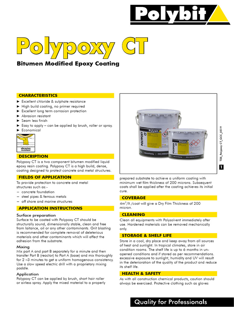 Polypoxy CT: Bitumen Modified Coating | PDF | Coating | Epoxy