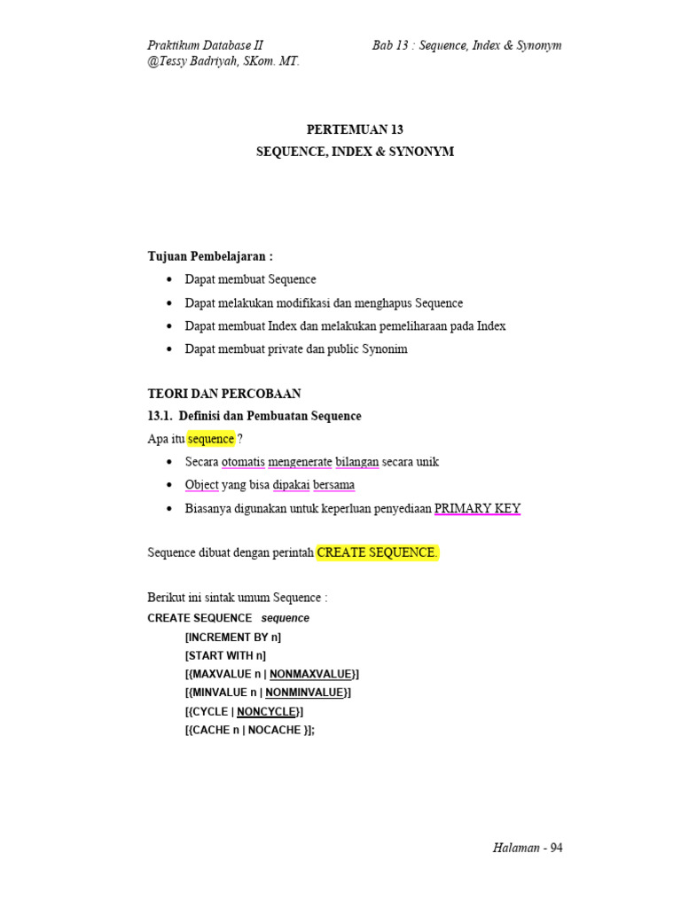 Modul Oracle | PDF | Komputer