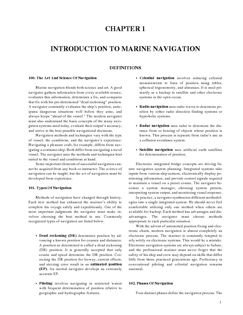 Chapter 1 - Introduction To Marine Navigation | PDF | Navigation | Latitude