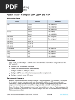 Packet Tracer - Configure CDP, LLDP, and NTP: Addressing Table