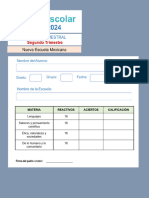 Cuarto Grado Examen Trimestral 2 2023 2024