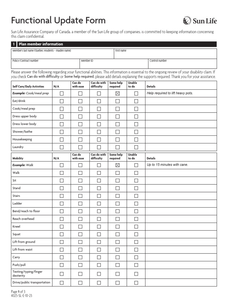 Functional Update Form - EN | PDF | Text Messaging | Elderly Care