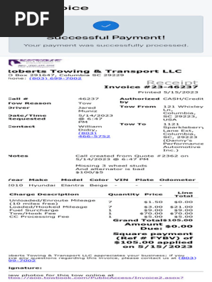 Roberts Towing & Transport LLC Online Payment