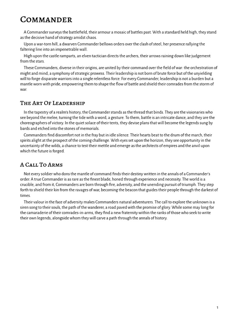 The Commander Print Friendly | PDF | Military