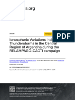 Ionospheric Variations Induced by Thunderstorms in