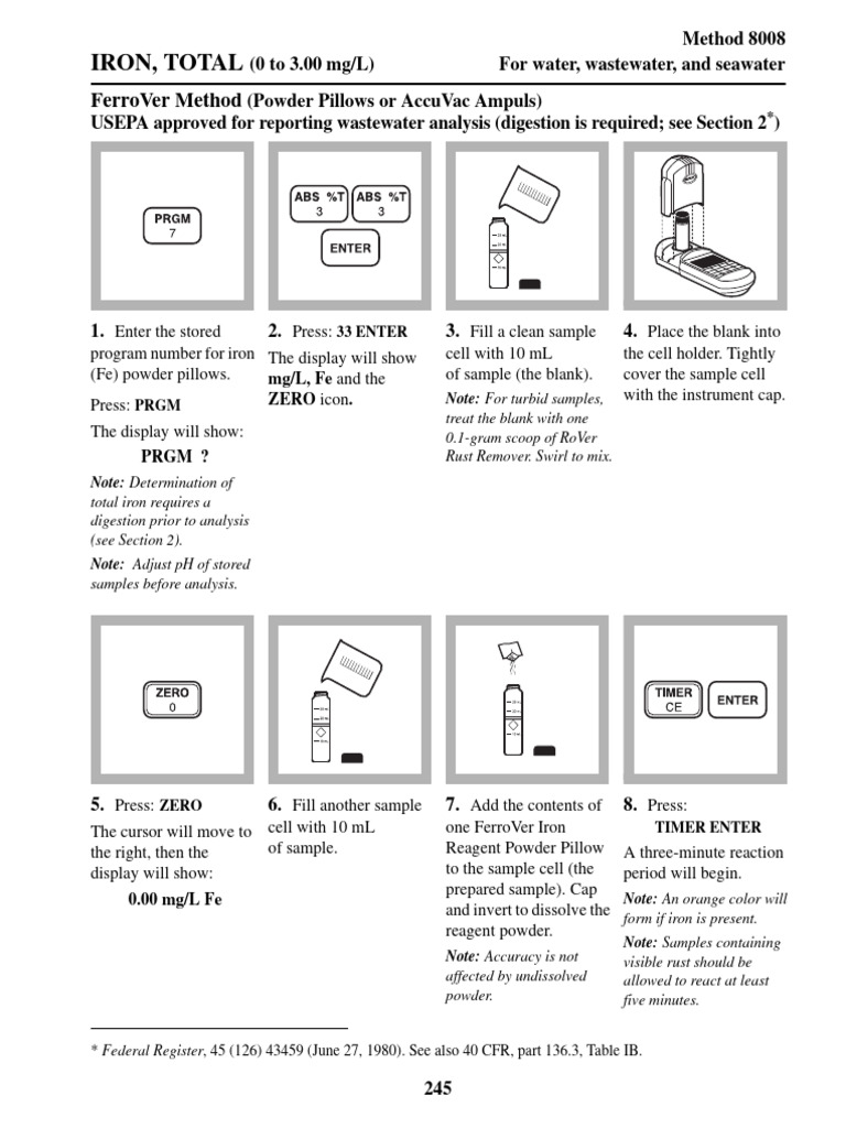 DR 890 Iron Total FerroVar | PDF | Magnesium | Iron