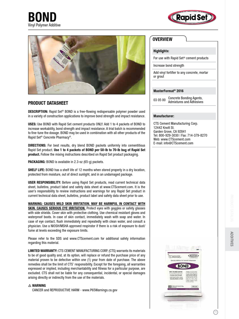 Bond Datasheet Ds 113 en | PDF | Concrete | Cement