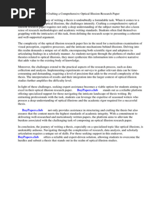 Optical Illusion Research Paper